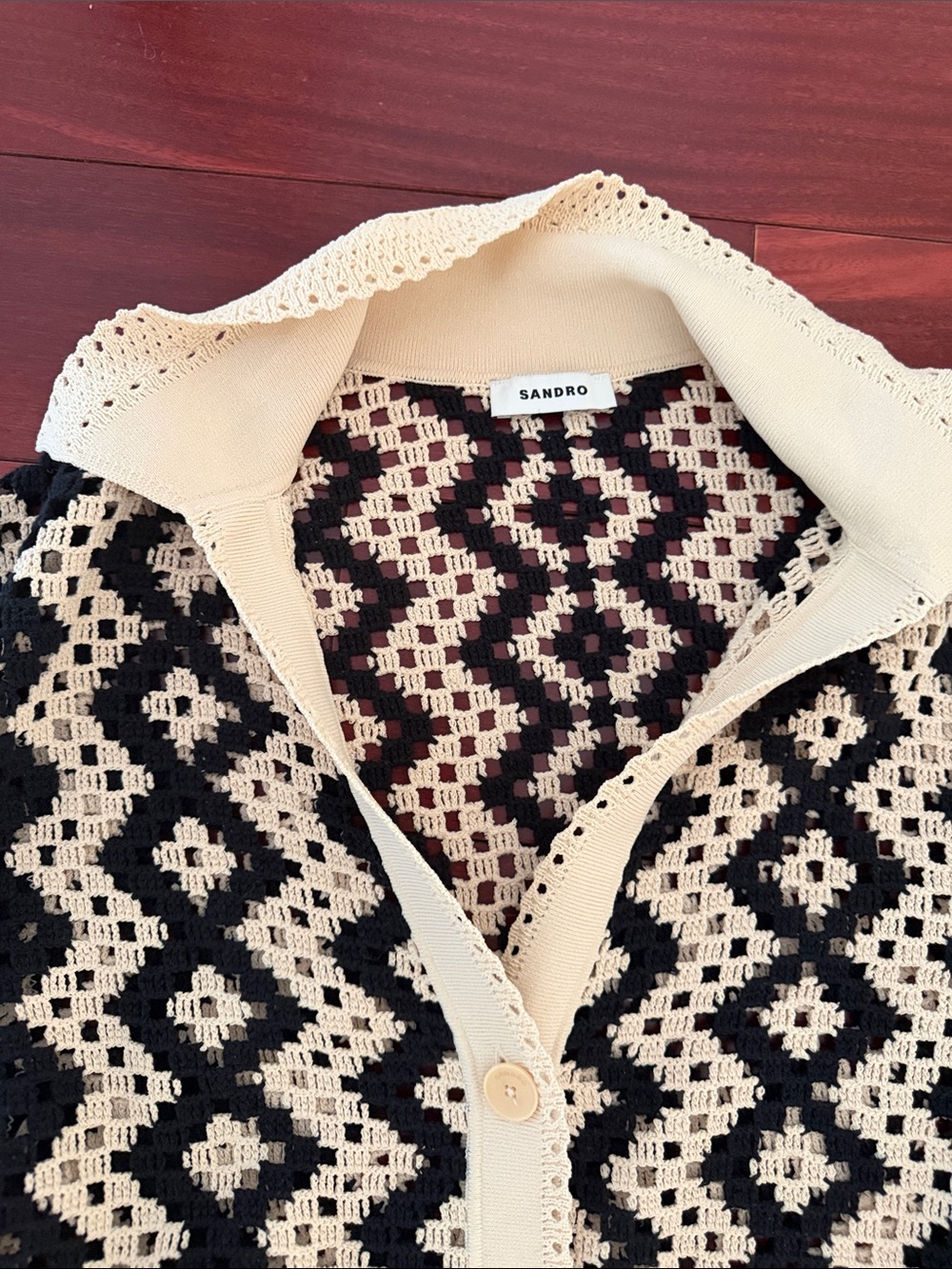 Sandro Black and Cream crochet set (M) - Picture 4 of 5